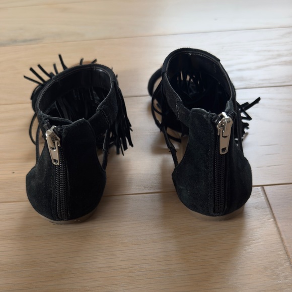 Steve Madden Favore black fringe Sandal flats women’s size 7.5 - Picture 7 of 11